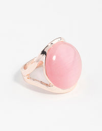 Rose Gold Large Cateye Round Ring - link has visual effect only