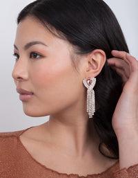 Rose Gold Pink Diamante Earrings - link has visual effect only