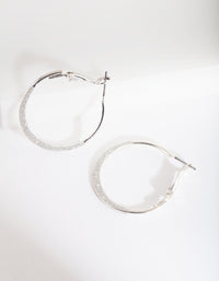 Silver Mini Flat Edge Hoop Earrings - link has visual effect only