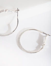 Silver Mini Flat Edge Hoop Earrings - link has visual effect only