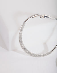 Silver Mini Flat Edge Hoop Earrings - link has visual effect only