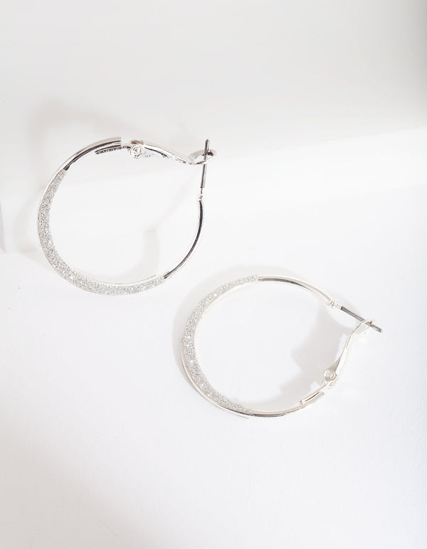 Silver Mini Flat Edge Hoop Earrings