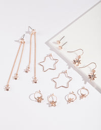 Rose Gold Star Earring 6-Pack - link has visual effect only