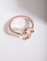 Rose Gold Open Moon Star Ring - link has visual effect only