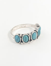 Silver Oval Turquoise Stone Ring - link has visual effect only