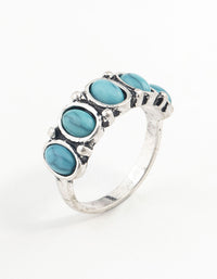 Silver Oval Turquoise Stone Ring - link has visual effect only