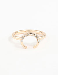 Gold Horseshoe Diamante Ring - link has visual effect only