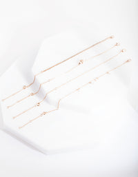 Rose Gold Diamante Bee Anklet Bracelet 4-Pack - link has visual effect only