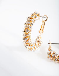 Gold Mini Diamante Hoop Earrings - link has visual effect only