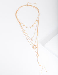 Gold Semi-Precious Multi Layer Necklace - link has visual effect only