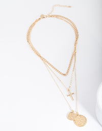 Gold Multi Charm Layered Necklace - link has visual effect only