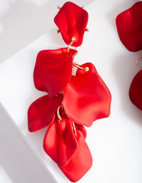 Red Coated Metal Petal Drop Earrings - link has visual effect only