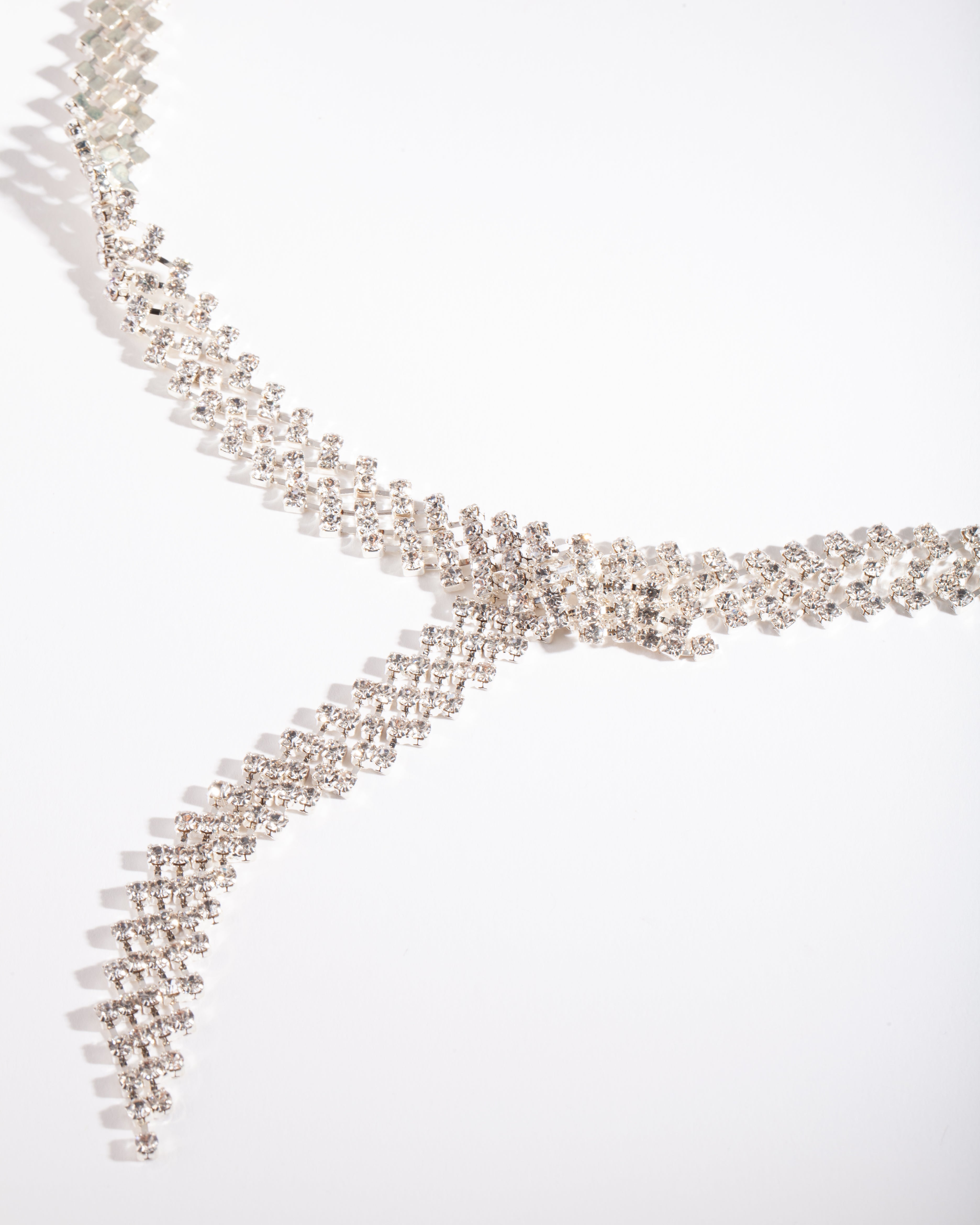 Silver diamante belt store