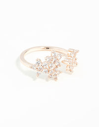 Rose Gold Cubic Zirconia Flower Ring - link has visual effect only