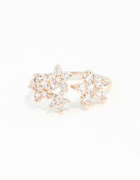 Rose Gold Cubic Zirconia Flower Ring - link has visual effect only