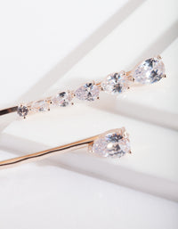 Cubic Zirconia Teardrop Hair Slide Pack - link has visual effect only