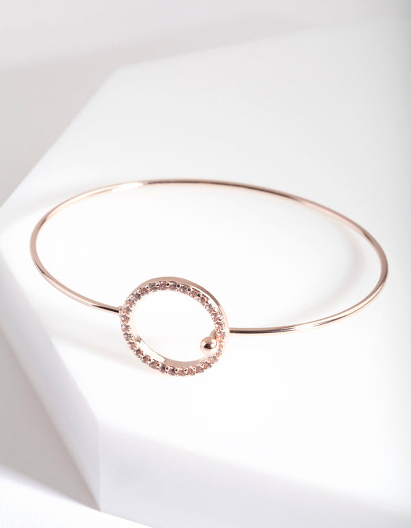 Rose Gold Cubic Zirconia Circle Cuff