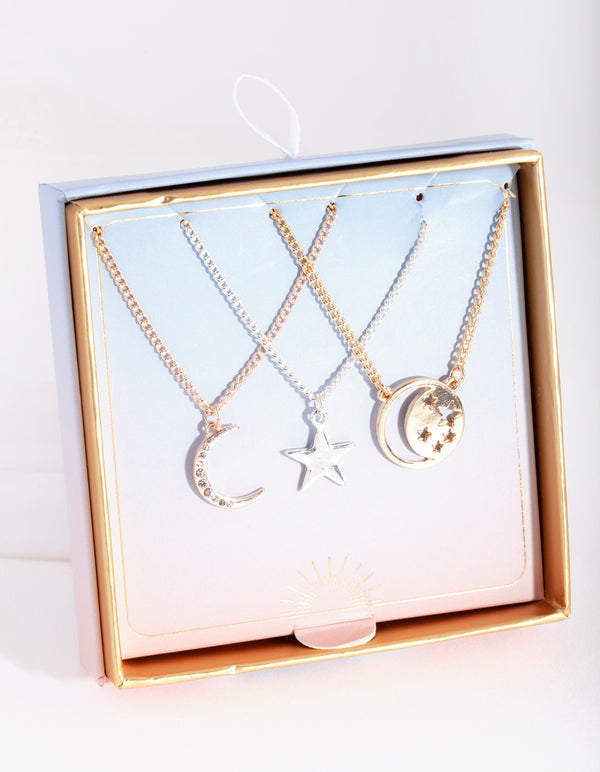 Gold Luck Charms Necklace Pack