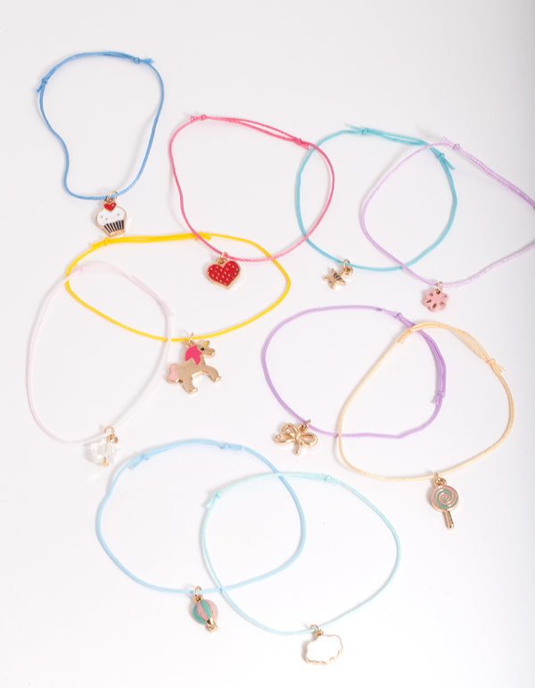 Kids Multi Coloured Charm Bracelet Pack