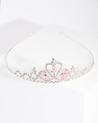 Kids Silver Stone Diamante Tiara Headband - link has visual effect only