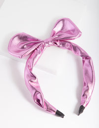 Kids Metallic Bow Headband - link has visual effect only