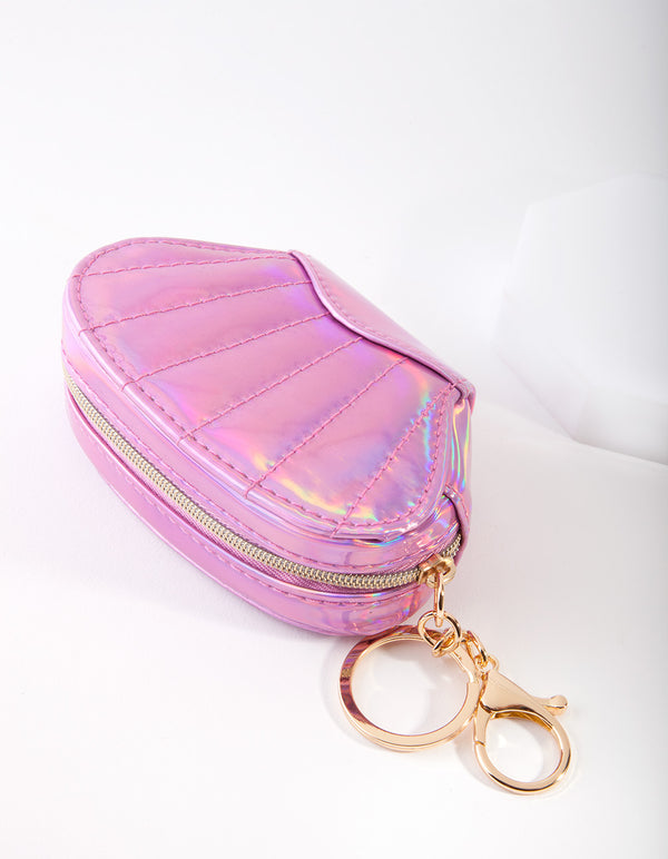 Kids Reflective Pink Shell Keyring