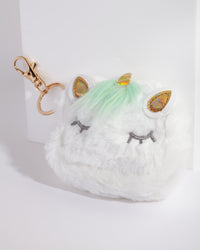 Kids Fluffy Unicorn Purse Keyring - link has visual effect only