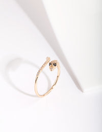 Gold Cubic Zirconia Wrap Snake Ring - link has visual effect only