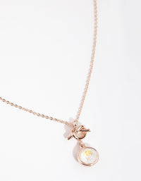 Rose Gold Knotted Circle Drop Necklace - link has visual effect only