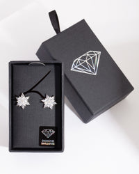 Diamond Simulant Elegant Flower Stud Earring - link has visual effect only