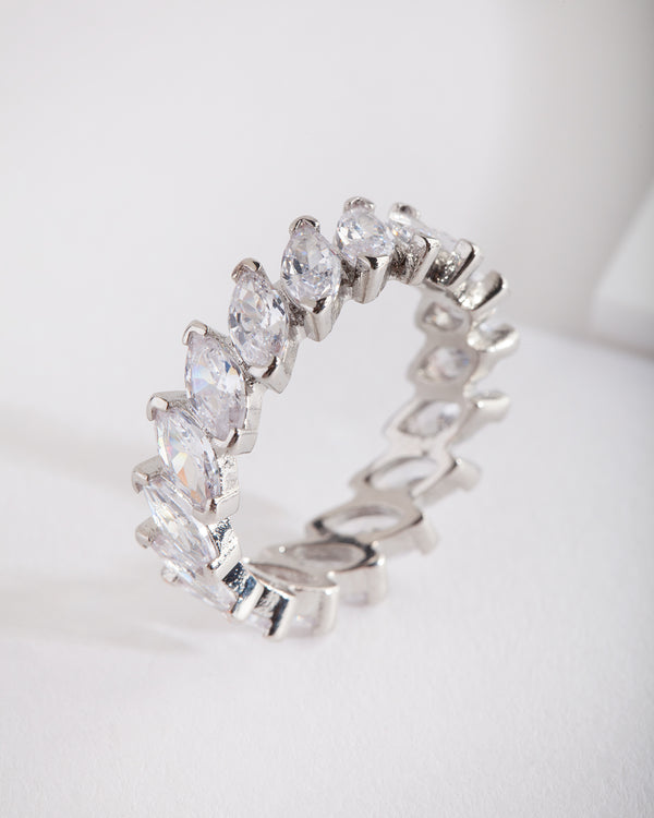 Slanted Cubic Zircona Ring