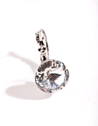 Silver Diamond Simulant Conti Clip On Earrings - link has visual effect only