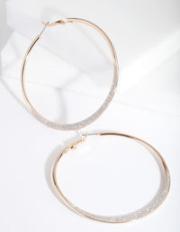 Large Gold Glitter Edge Hoop Earrings - link has visual effect only