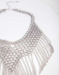 Silver Statement Fringe Necklace - link has visual effect only