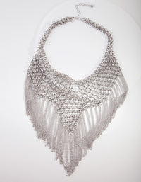 Silver Statement Fringe Necklace - link has visual effect only