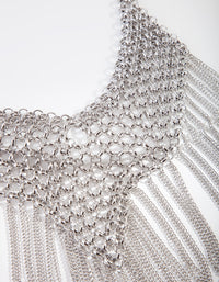 Silver Statement Fringe Necklace - link has visual effect only