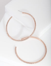 Large Rose Gold Cupchain Hoop Earrings - link has visual effect only