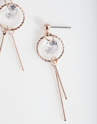 Rose Gold Cubic Zirconia Stick Earrings - link has visual effect only