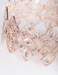 Rose Gold Filigree Woven Diamante Strip Bracelet - link has visual effect only