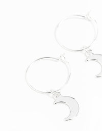 Silver 13mm Moon Hoop Earrings - link has visual effect only