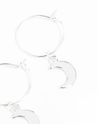 Silver 13mm Moon Hoop Earrings - link has visual effect only