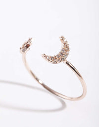 Rose Gold Cubic Zirconia Moon & Star Ring - link has visual effect only