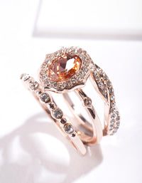 Rose Gold Engagement Ring Stack - link has visual effect only