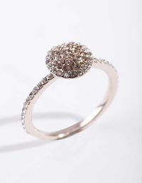 Rose Gold Round Diamante Ring - link has visual effect only