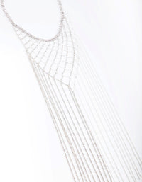 Silver Diamante Cup Chain Cascading Necklace - link has visual effect only