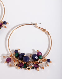 Large Midnight Coloured Beaded Hoop Earrings - link has visual effect only