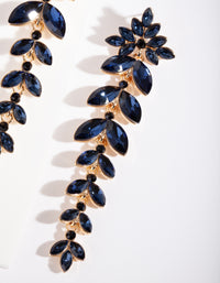 Navy Graduated Navette Earrings - link has visual effect only