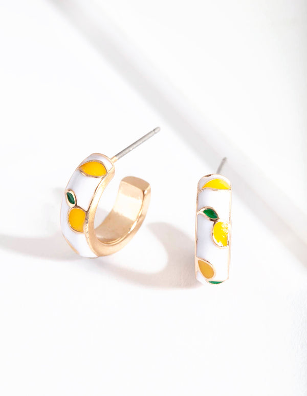 Gold Mini Fruity Hoop Earrings