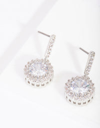 Diamond Simulant Circle Drop Earrings - link has visual effect only