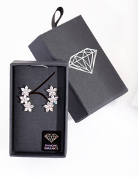 Diamond Simulant Flower Crawler Earrings - link has visual effect only